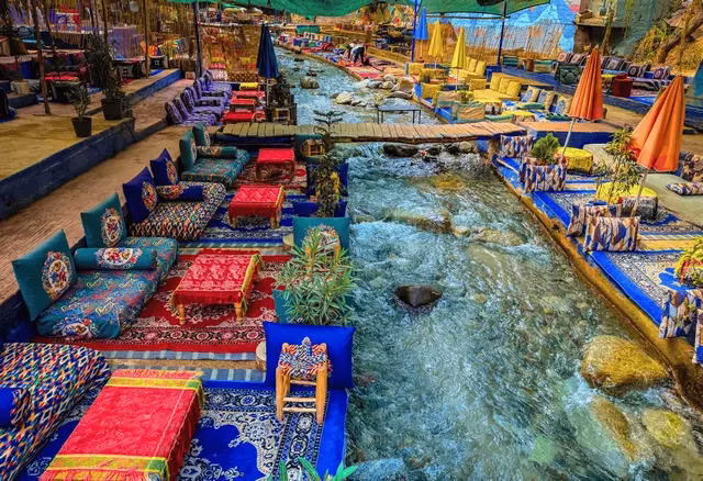 Ourika Valley guided tour restaurants on river and Setti Fatma waterfalls private excursion English guide